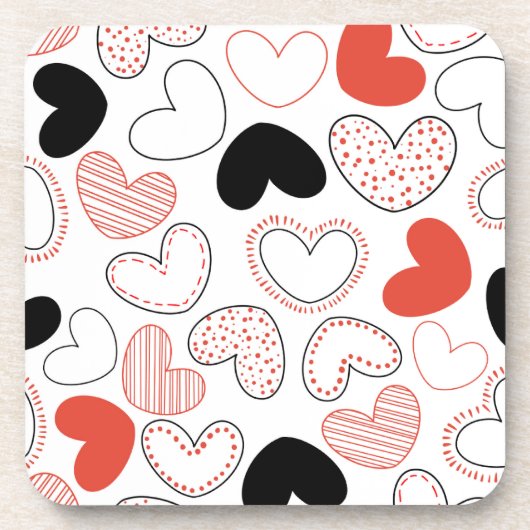 Dessous-de-verre Coeurs colorés (Devant)