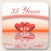 Dessous-de-verre Coeurs coralliens du 35e anniversaire (Devant)