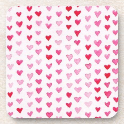 Dessous-de-verre Coeurs d'aquarelle (Devant)