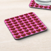 Dessous-de-verre Coeurs de craquelures 3D Abstraits (Côté gauche)