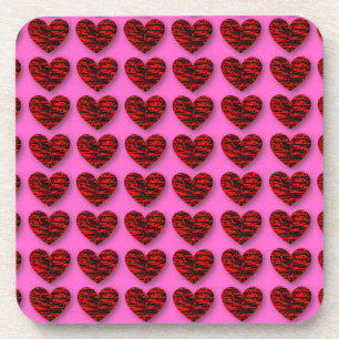 Dessous-de-verre Coeurs de craquelures 3D Abstraits