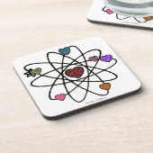 Dessous-de-verre Coeurs Empreintes de léopard de Valentine atomique (Côté gauche)