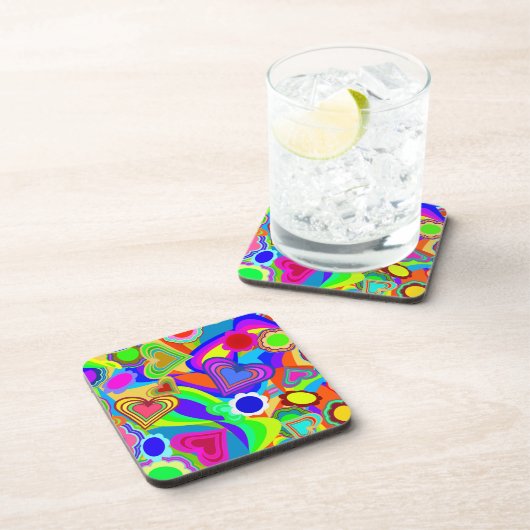 Dessous-de-verre Cœurs Fleurs Groovy (Côté Droit)