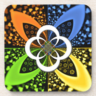 Dessous-de-verre Cœurs iridescents motif à pois sans couture Art ab