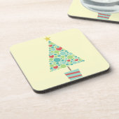 Dessous-de-verre Coeurs mignons pastel moderne sapin de Noël (Côté gauche)