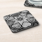 Dessous de verre Cœurs Noir & Blanc (Côté gauche)