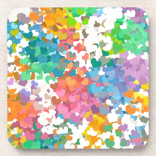 Dessous-de-verre Coeurs Pastel Confetti (Devant)