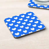 Dessous-de-verre Coeurs polka blancs sur bleu (Côté gauche)