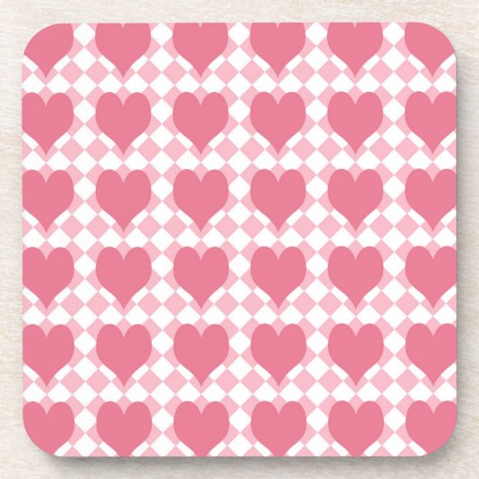Dessous-de-verre Coeurs roses (Devant)
