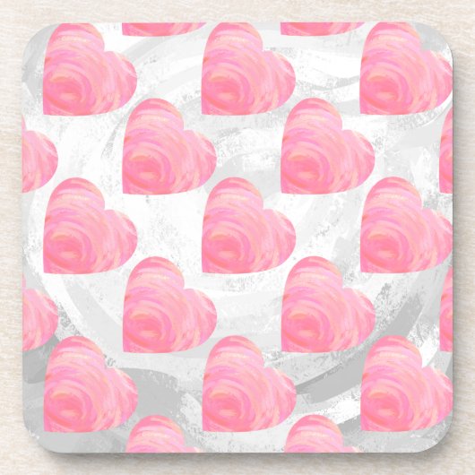 Dessous-de-verre Coeurs roses (Devant)