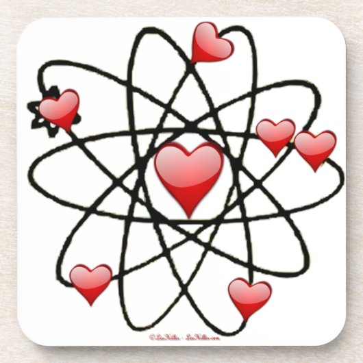 Dessous-de-verre Coeurs rouges de Saint Valentin atomique (Devant)