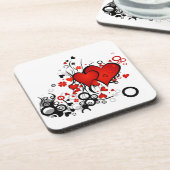Dessous-de-verre Coeurs rouges flottants (Côté gauche)