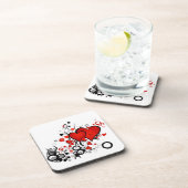 Dessous-de-verre Coeurs rouges flottants (Côté Droit)