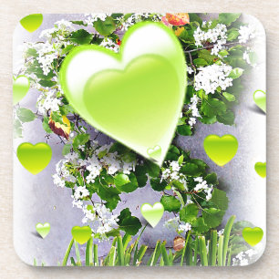 Dessous-de-verre Cœurs Verts d'Amour_