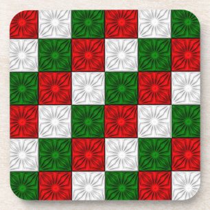 Dessous-de-verre Coins Agréés-Rouge-Blanc-Vert-DESSOUS DE VERRE