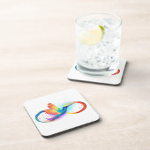 Dessous-de-verre Colibri arc-en-ciel avec symbole Infinity (Côté Droit)