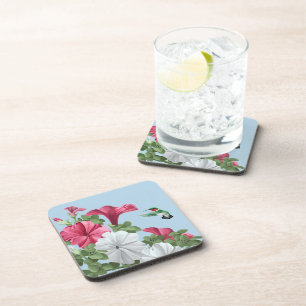 Dessous-de-verre Colibri et fleurs de Petunia