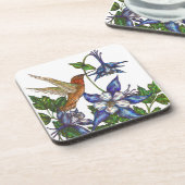 Dessous-de-verre Colibri roux avec Columbines (Côté gauche)