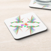 Dessous-de-verre Colibris Arc-En-Ciel Embrasser Une Fleur (Côté gauche)