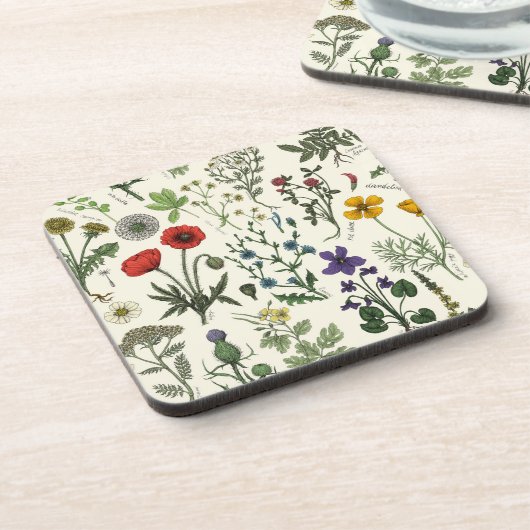 Dessous-de-verre Collage de fleurs sauvages (Côté gauche)