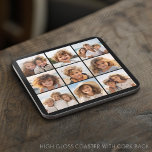 Dessous-de-verre Collage de photos Instagram avec 9 photos carrés<br><div class="desc">Utilisez vos photos sans cadres sur celle-ci ! Ajoutez vos photos et instantanés préférés à cette bande pour un garde-mémoire amusant. Une façon artistique d'afficher vos meilleures photos de partage.</div>