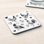 Dessous-de-verre Collage de poulets mignons (Côté gauche)