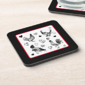 Dessous-de-verre Collage de poulets mignons (Côté gauche)