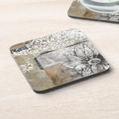 Dessous-de-verre Collage Fleur II (Côté gauche)