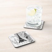 Dessous-de-verre Collage noir et blanc de la Tour Eiffel (Côté Droit)