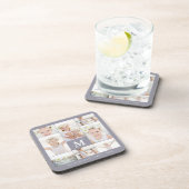 Dessous-de-verre Collage photo classique avec monogramme et nom (Côté Droit)