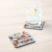 Dessous-de-verre Collage photo moderne Joyeux anniversaire mignon (Côté Droit)