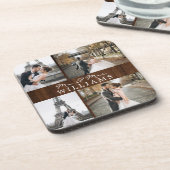 Dessous-de-verre Collage photo moderne Monogramme bois rustique nou (Côté gauche)