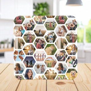 Dessous-de-verre Collage photo Motif Hexagon géométrique