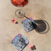 Dessous-de-verre Collage Retro Pop Art Tiger et Papillons