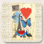 Dessous-de-verre Collage romantique Paris (Devant)