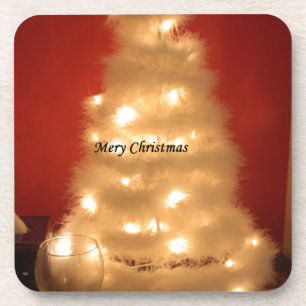 Dessous-de-verre Collection d'arbres de Noël blancs décorés