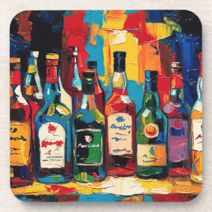 Dessous-de-verre "Collection de bouteilles pour étagère à bar" (Sty