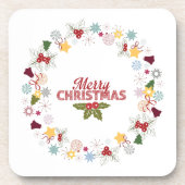 Dessous-de-verre Collection de voeux Joyeux de la couronne de Noël (Devant)