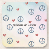 Dessous-de-verre Collier de paix Aqua Pink Yellow Tie Dye (Devant)