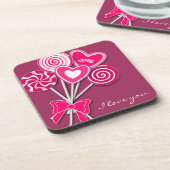 Dessous-de-verre Collipop rose Cork Coster (Côté gauche)