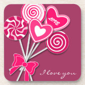 Dessous-de-verre Collipop rose Cork Coster (Devant)