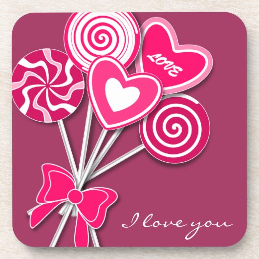 Dessous-de-verre Collipop rose Cork Coster (Devant)