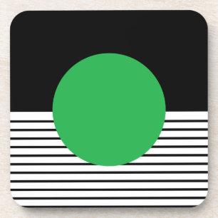 Dessous-de-verre Colorbloc noir blanc et cercle vert