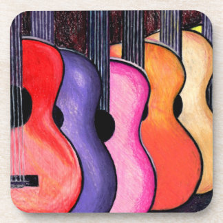 Dessous de verre colorés multi de guitares
