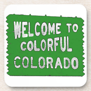 Dessous-de-verre Colorful Colorado green welcome sign