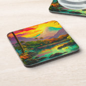 Dessous-de-verre Colorful Tropical Island Paradise (Côté gauche)