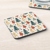 Dessous-de-verre Colourful Christmas Pine Trees Seamless Pattern (Côté gauche)