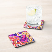 Dessous-de-verre Conception abstraite colorée (Côté Droit)