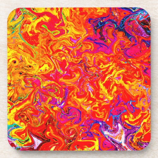 Dessous-de-verre Conception Abstraite de Couleurs Vives (Devant)