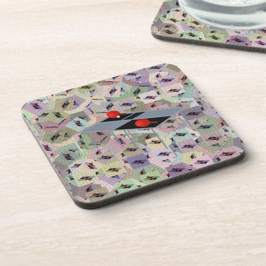 Dessous-de-verre Conception Abstraite de table de ping-pong, (Côté gauche)